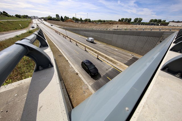 section de la RD30 sous le giratoire des Gâtines et le pont de la rue Jules Régnier / N.Duprey/CD78