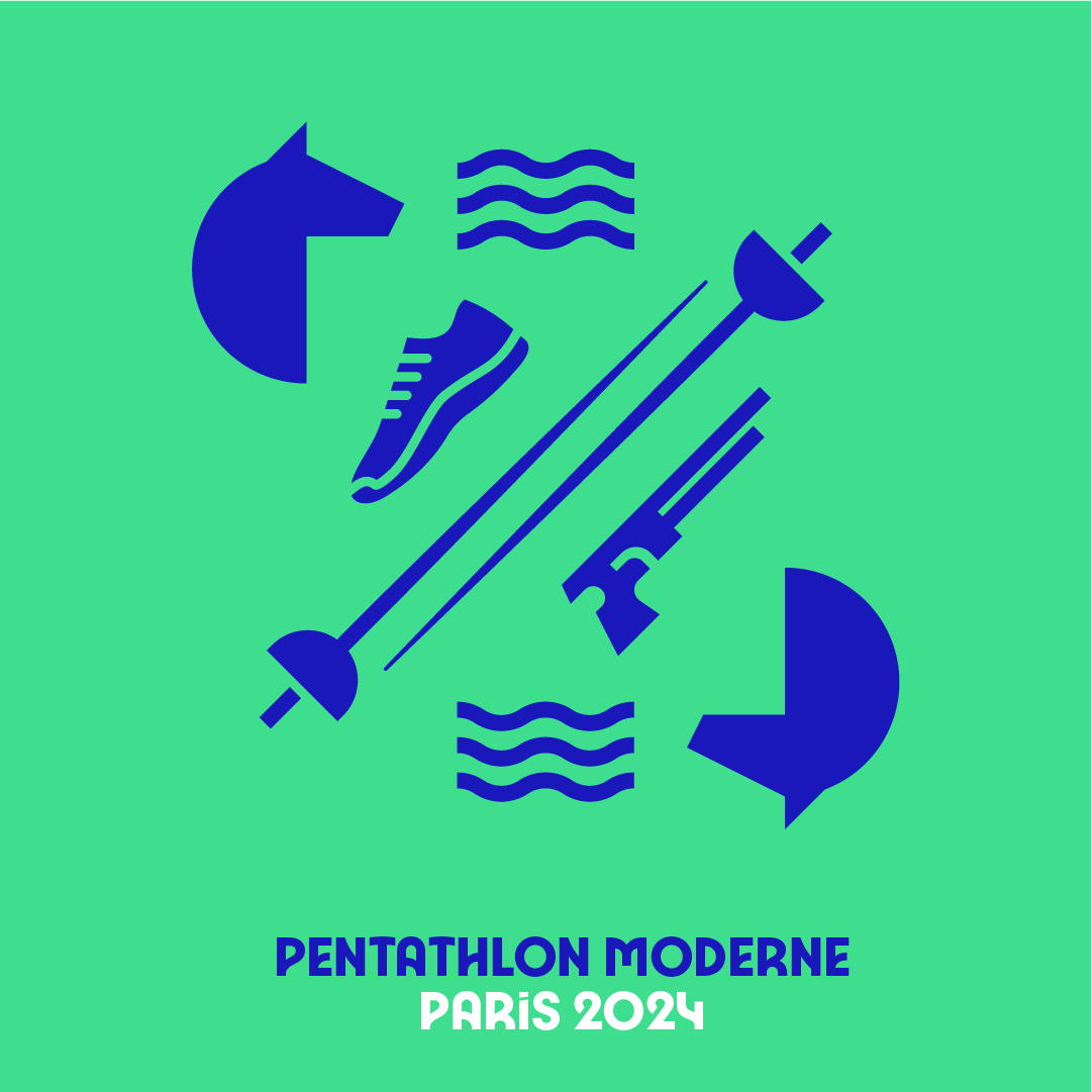 Paris 2024 Les Pictogrammes Des Preuves Yvelinoises D Voil S   Paris 2024 Visuels Pictogrammes Pentathlon Moderne 1 1 